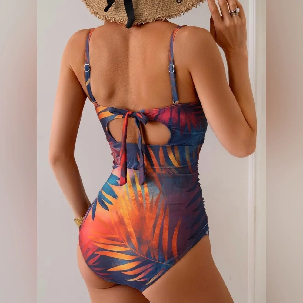 Women's Push Up Wrap Front Swimsuit One Piece Tummy Control Bathing Suit